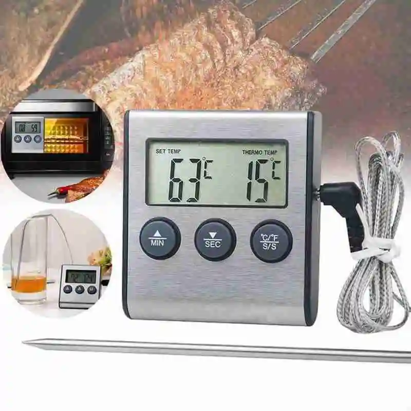 

New Electronic Probe Thermometer Food BBQ Digital Display BBQ M7N0 Thermometer TP700 Thermo-hygrometer Home Tool