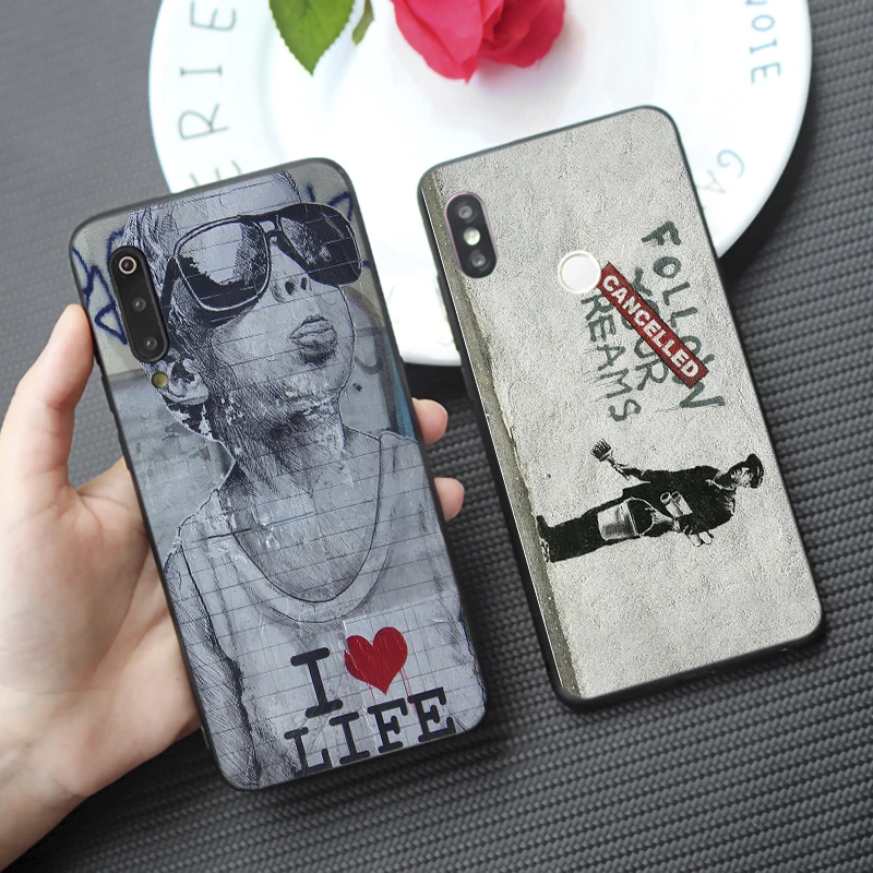Уличный художественный Мягкий силиконовый чехол для телефона Banksy xiaomi mi 9 pro 9t se 8