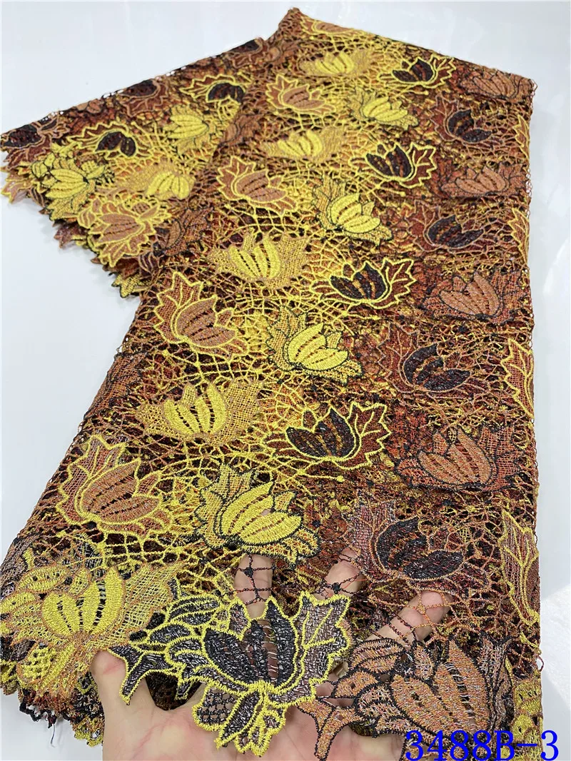 

NIAI High Quality Guipure Cord Lace African Lace Fabric Nigerian Water Soluble Fabric Nigerian For Wedding XY3488B-4