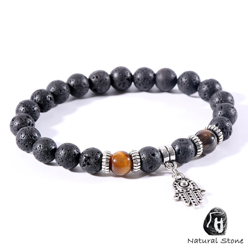 Мужской 8 мм браслет из натурального камня красный зеленый тигровый глаз и