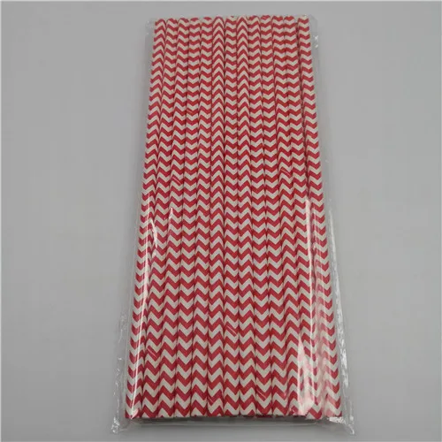 wave red 25 шт., бумажные соломинки в красную полоску, в виде звездочек, в горошек, в виде сердца, бронзового цвета для детей, для дня рождения, свадьбы, вечеринок, креативные питьевые соломы с нашивками - Цвет: wave red