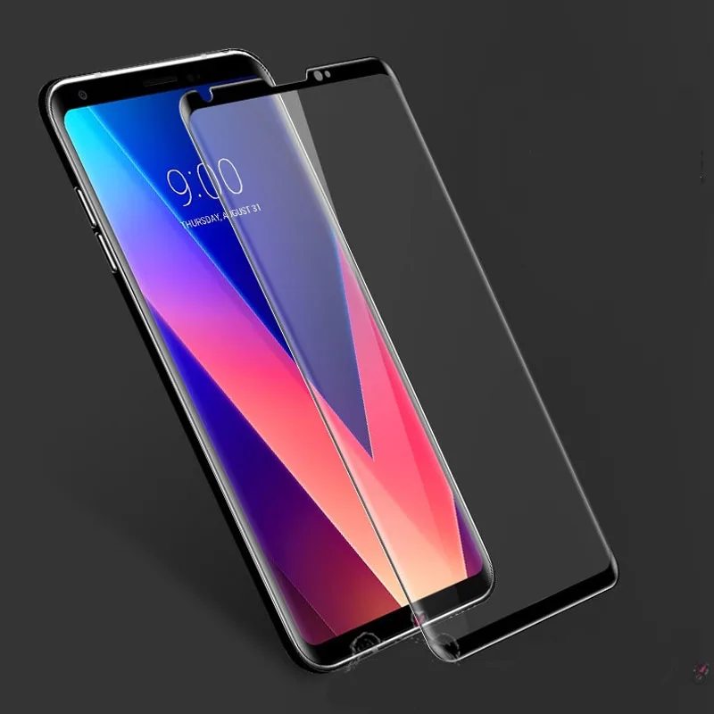 2 шт. полный закруглённый протектор экрана для LG V30 Plus полное покрытие закаленное