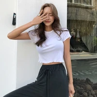 new summer top sexy t shirt women 2020 elasticity t shirt korean style woman clothes slim tshirt female casual short sleeve top