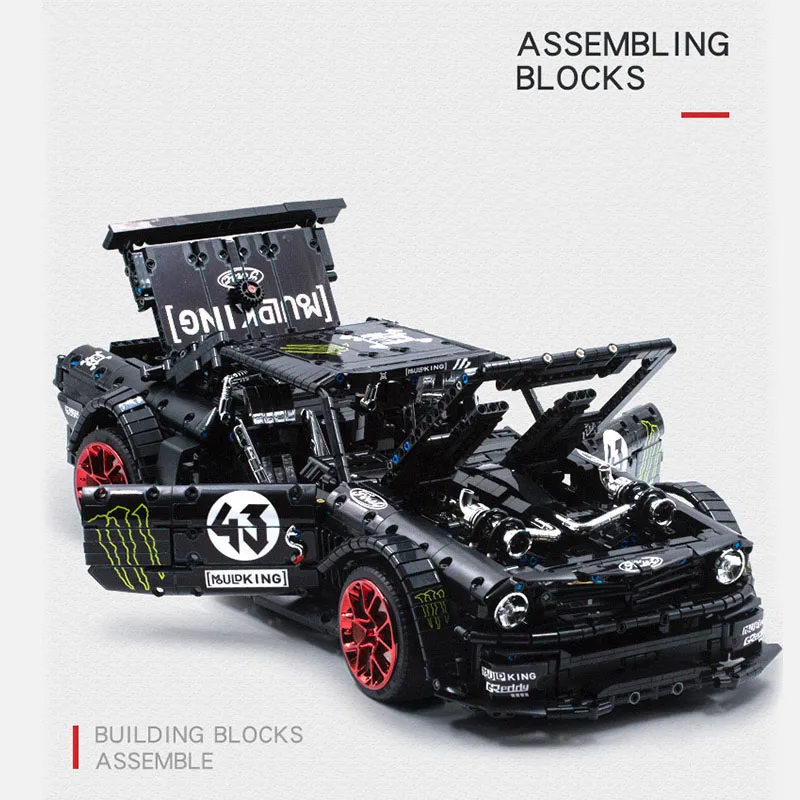 New MOC Technic Series RC Ford Mustang Hoonicorn RTR V2 гоночный автомобиль модель строительные блоки
