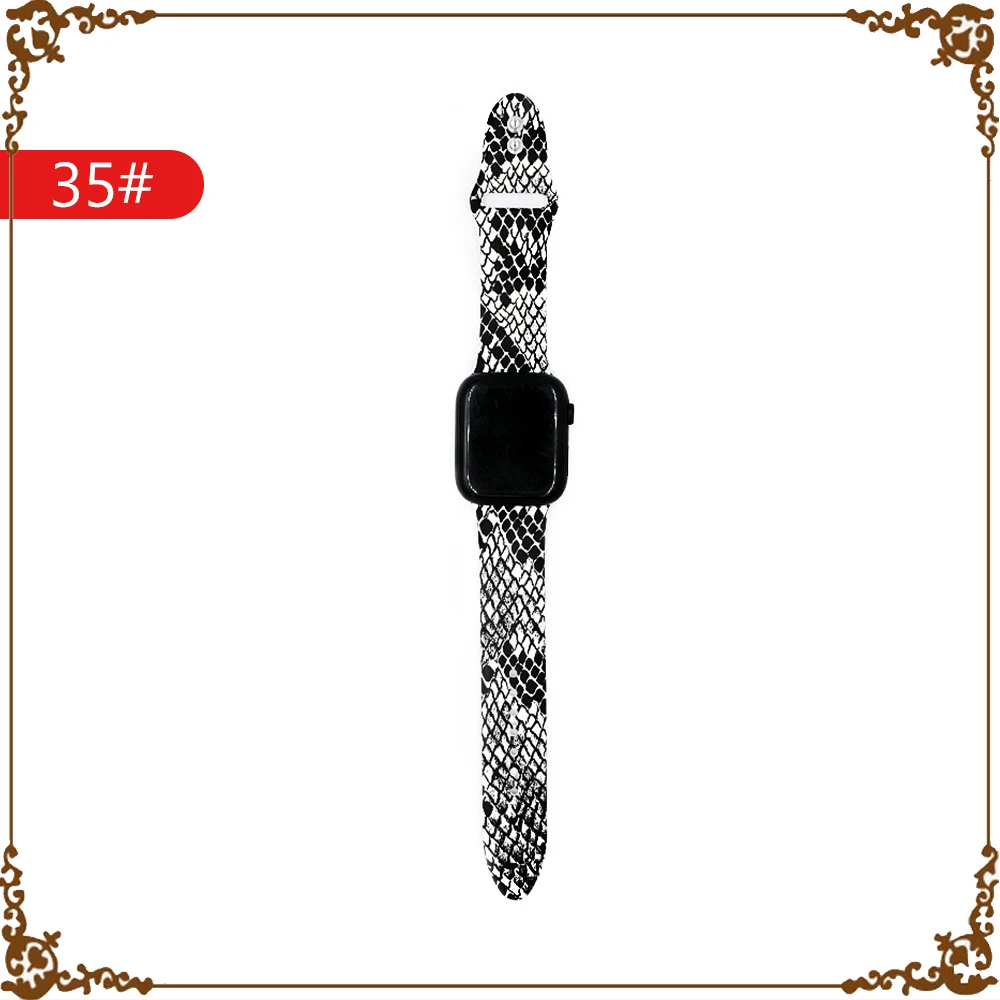 35 Цветочный ремешок для apple watch, 4 ремешка, 44 мм, 40 мм, ремешок correa iwatch, 42 мм, 38 мм, силиконовый браслет, apple watch, 5, 4, 3, 2, аксессуары для часов - Цвет ремешка: 35