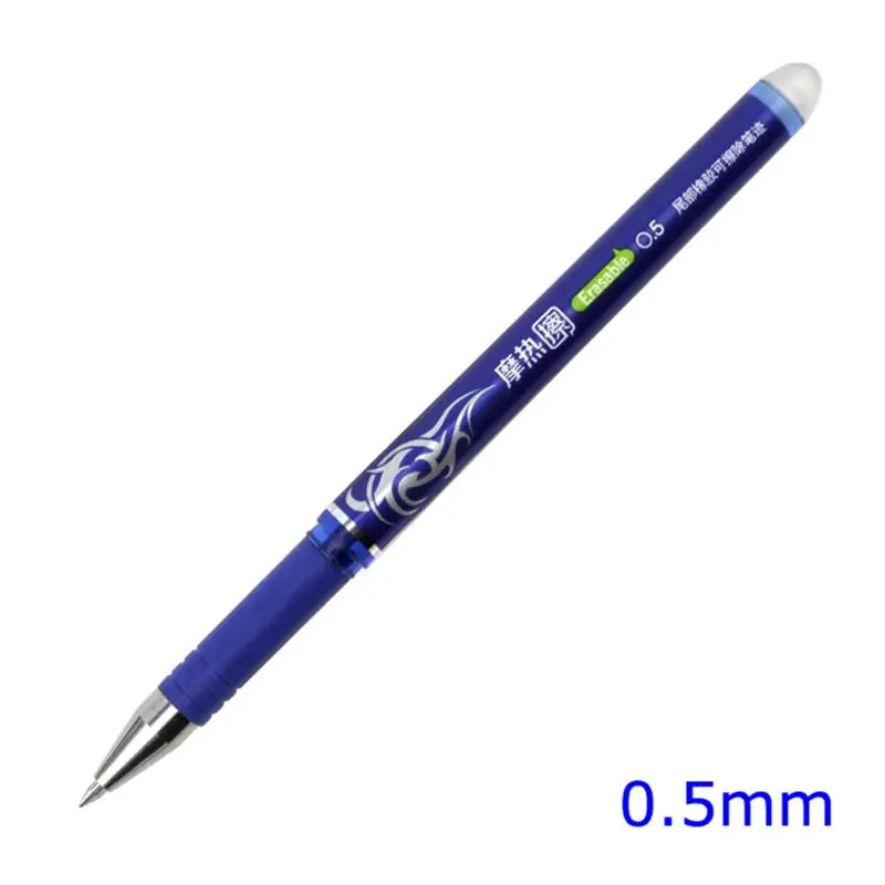 

12pcs Blue Black Ink Gel Pen 0.5mm Erasable Pen Washable Handle School Writing Stationery Gel Ink Pen