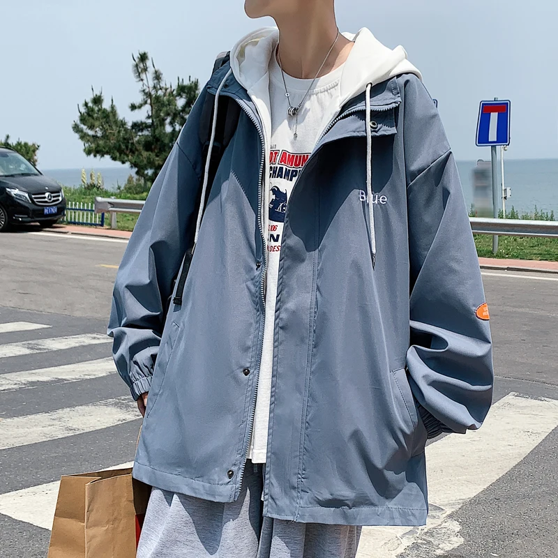 

Men's Harajuku coat autumn and winter jacket 2021 men's street hip-hop parka Korean trend black clothes plus size hooded jacket
