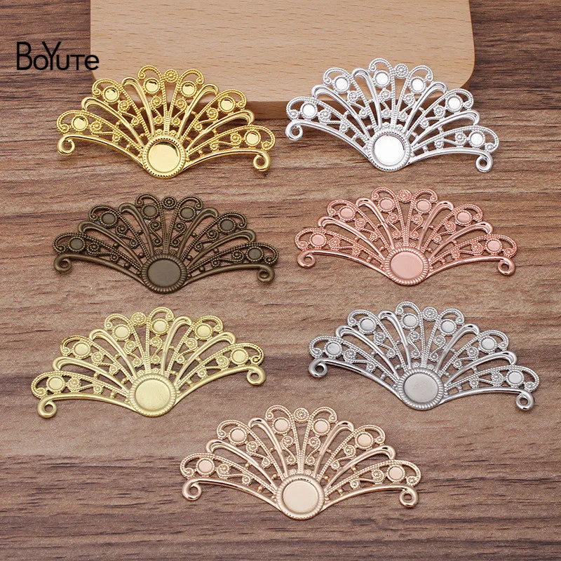 

BoYuTe (50 Pieces/Lot) 29*55MM Metal Brass Filigree Findings Diy Hand Made Jewelry Accessories Parts