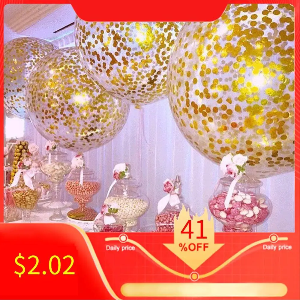 Очень большой круглый баллон с эмульсией 36 дюймов Алюминий фольга блестки