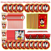 disney red mickey mouse birthday theme disposable tableware baby shower party supplies favor pack event high quality