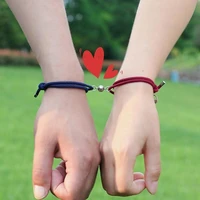 2pcs creative couple magnetic attraction ball bracelets steel friendship rope magnetic clasp bracelets for women men