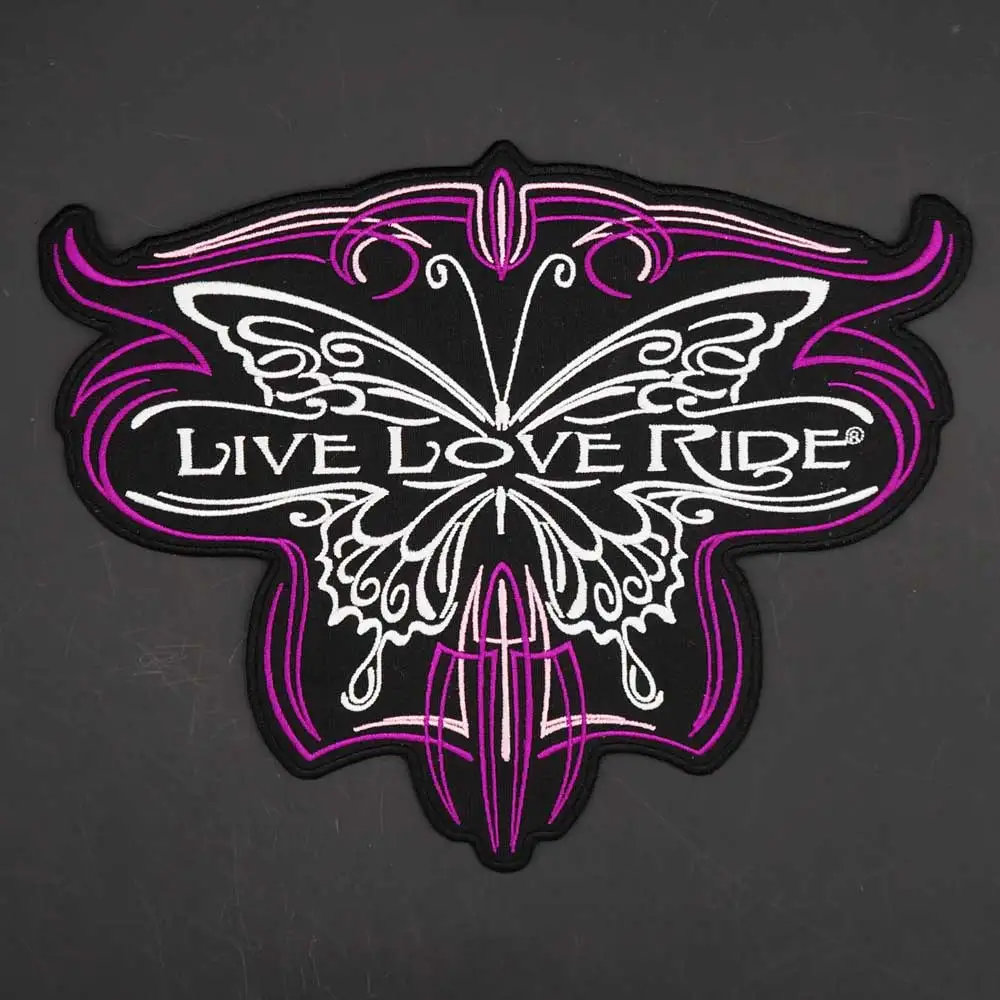 

Нашивки с вышивкой бабочки Live Love Ride, наклейки для одежды, аксессуары для одежды, значок
