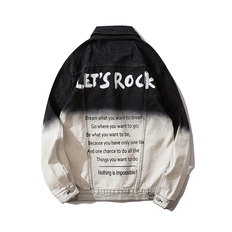 Мужские комбинезоны в стиле ретро с градиентом японском Харадзюку джинсовые