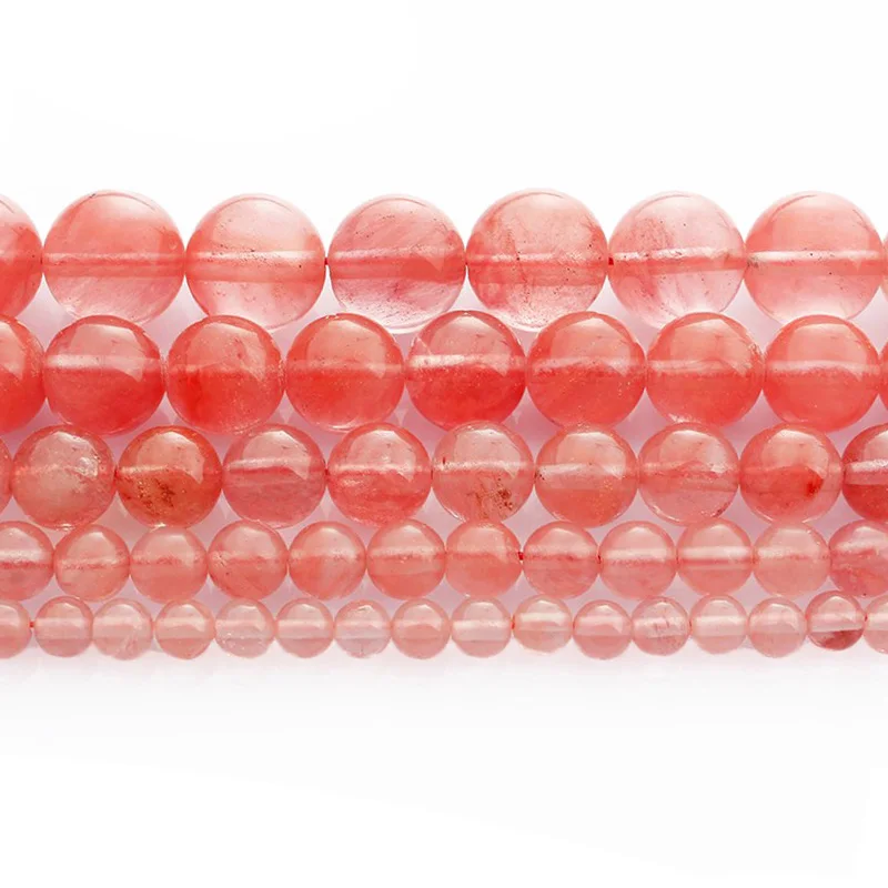 15 &quotнити из натурального камня гладкие розовые Арбузные турмалиновые камни