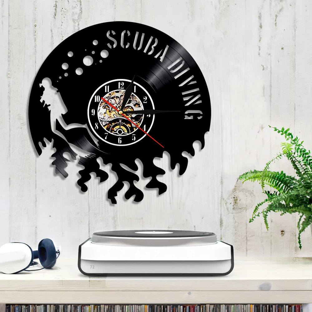 Настенные часы с виниловой пластиной для подводного плавания|Настенные часы| |