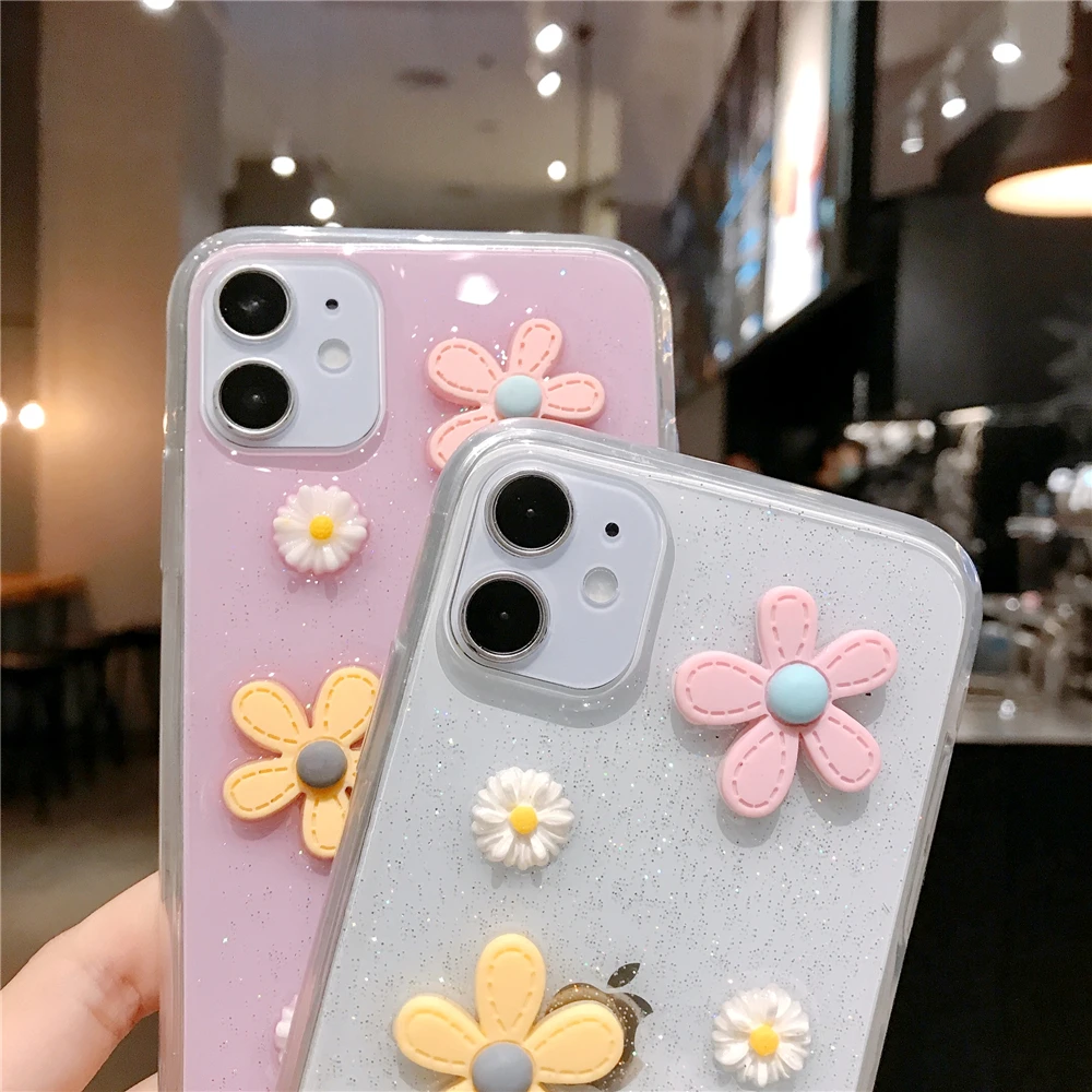 Fresh flowers Soft Case for iPhone 6 7 8 Plus 6SPlus 8Plus X XR XS 11 Pro MAX Luxury Cell Phone Back Cover SE 2020 | Мобильные