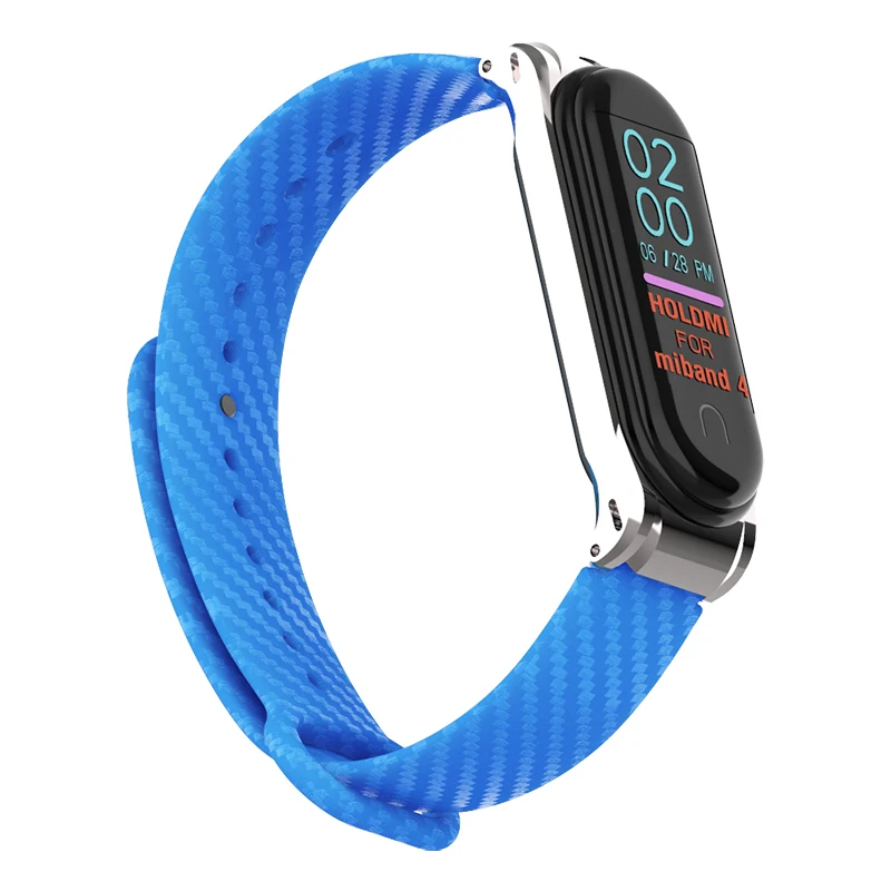 Hangrui mi Band 4 силиконовый чехол из углеродного волокна для Xiaomi mi band 4 ремешок металлический каркас браслет mi band 3 ремешок из нержавеющей стали