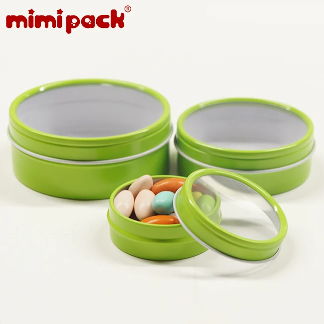 Mimipack неглубокие круглые прозрачные оконные банки с нескользящей верхней крышкой в 6 цветах, коробки для хранения ювелирных изделий, упаковка из 24