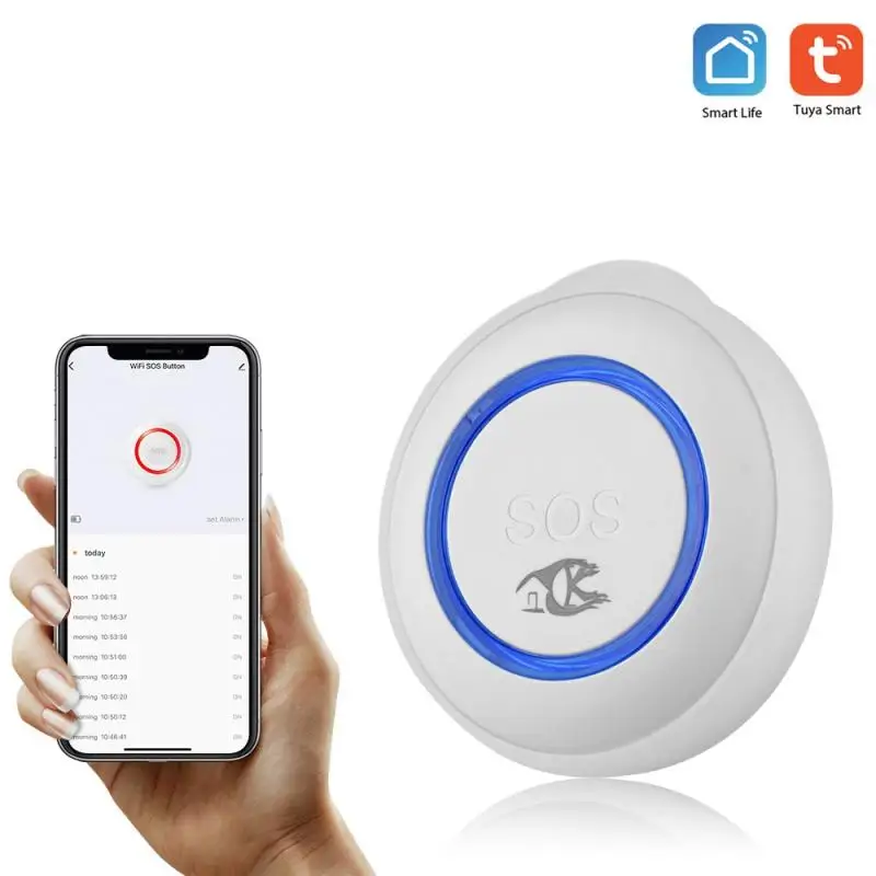 

TUYA WIFI SOS Button Smart Wireless Sensor Alarm Elderly Alarm Waterproof Emergency Help Alarm Switch Work Emergency Button