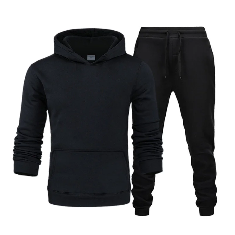 

New Men's clothing 2 Pieces Set 22 Solid Colors Hoodies+Pants Tracksuit Men Women Sweatshirt Streetwear Pullover Sudaderas
