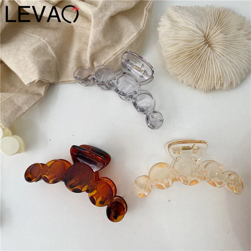 Женский прозрачный акриловый зажим для волос LEVAO модные аксессуары простые