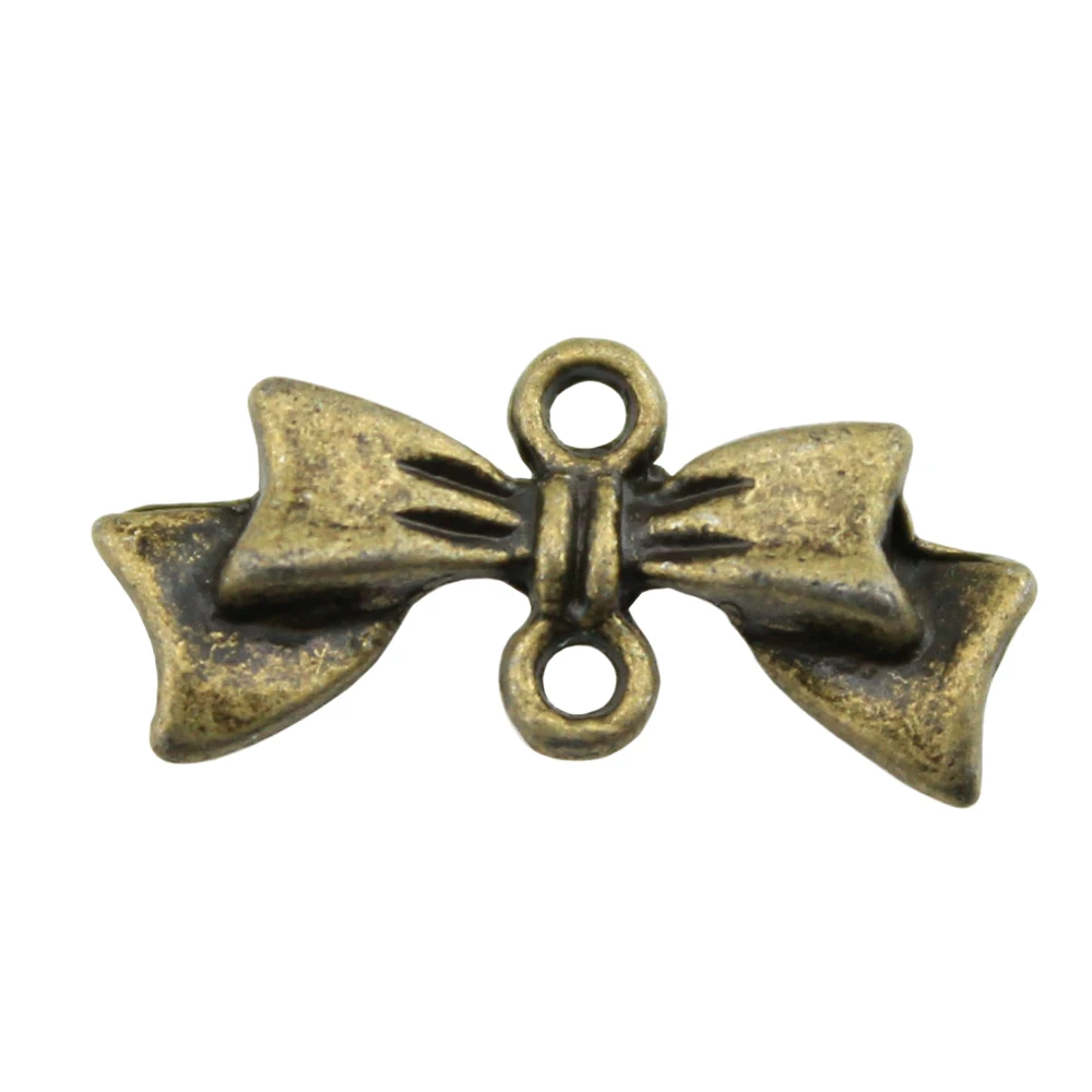 WYSIWYG 40 шт. 20x9 мм античный серебряный цвет античная бронза бант соединитель Шарм