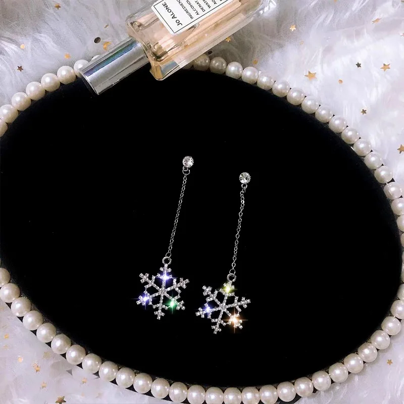 Мода Снежинка длинные серьги с кисточками для женщин искусственный жемчуг