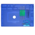 YIHUA 2 вида цветов термостойкий паяльный коврик BGA PCB с магнитной теплоизоляцией, рабочий коврик, силиконовый коврик для пайки, ремонтный коврик