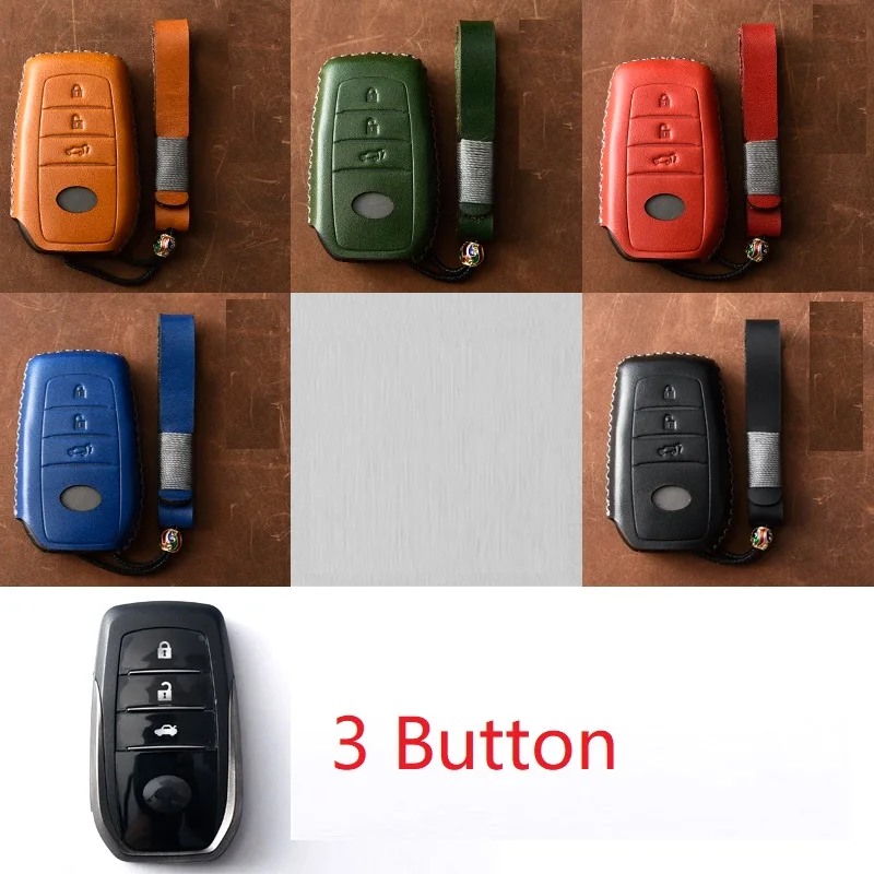 Натуральная кожа чехол ключа дистанционного управления автомобилем для Toyota Camry