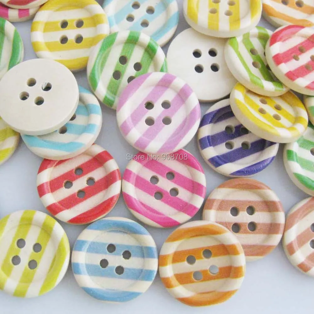 Multisizes с 4 отверстиями деревянные пуговицы для шитья смешанные 100 шт. DIY