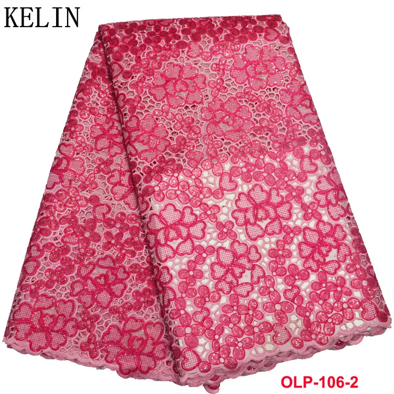 

2020 New Arrival African Double Organza Lace Fabric With stones Fashion French Sequins Lace Fabric for wedding dress OLP-106
