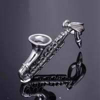 316 titanium steel mens necklace fashion personality punk stainless steel saxophone pendant tag
