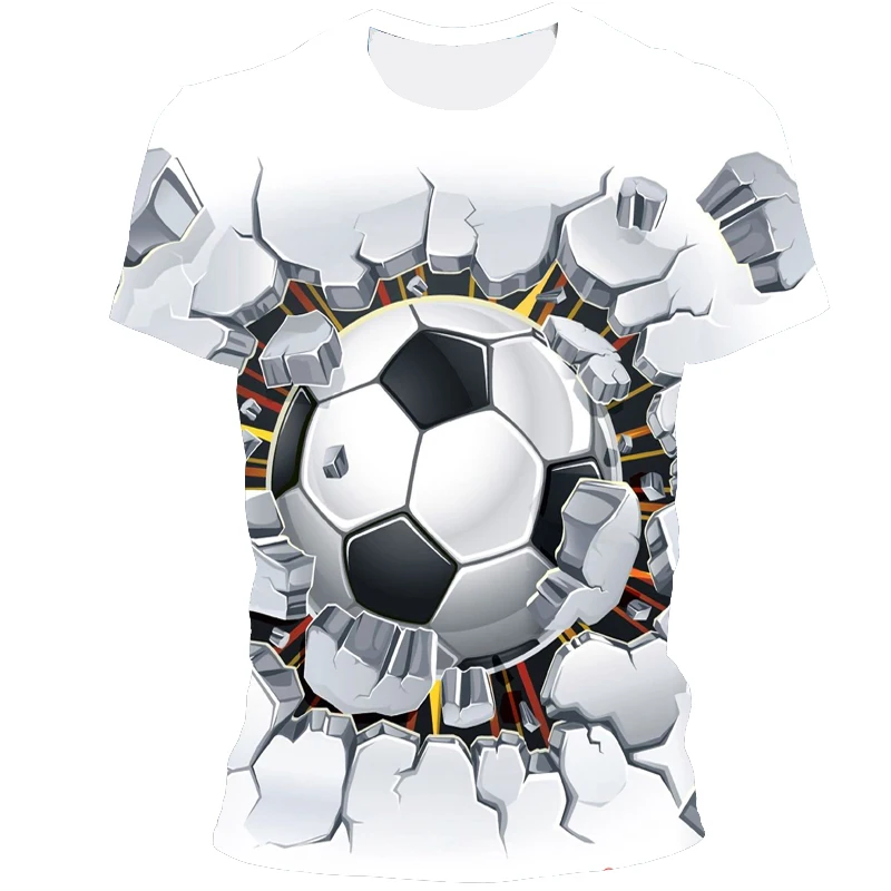 

Football Is a Sport That Children Like. The Clothing Is Suitable For Men, Boys, Children's Casual Short-Sleeved 3DT Shirts