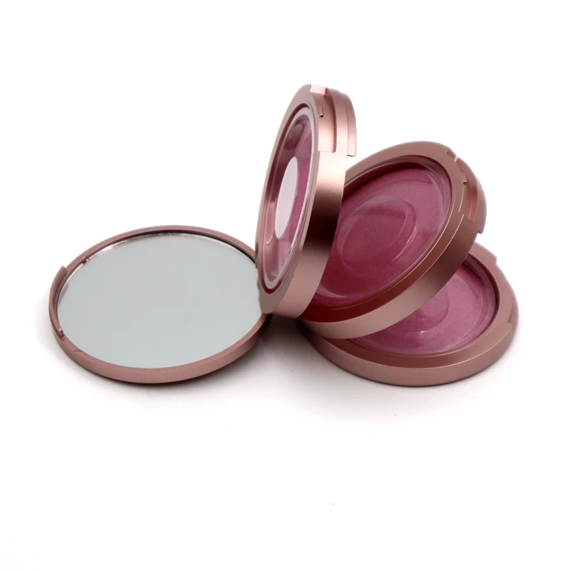 

Round Three-layer Eyelash Box Packaging With Mirror Wholesale Powder Cosmetic Storage Box Three Pairs False Eyelashes Boxes