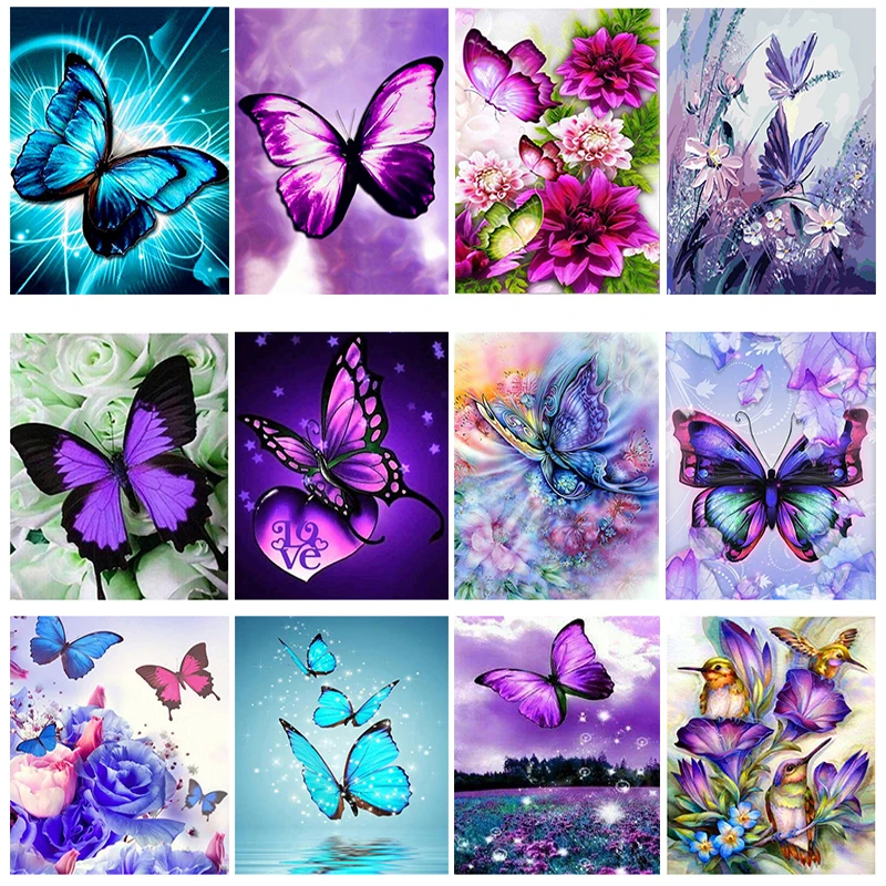 

Diamond Painting Full Square butterfly Cross Stitch Diamond Embroidery Animals Rhinestones Art Home Decor Beda Picture Kits