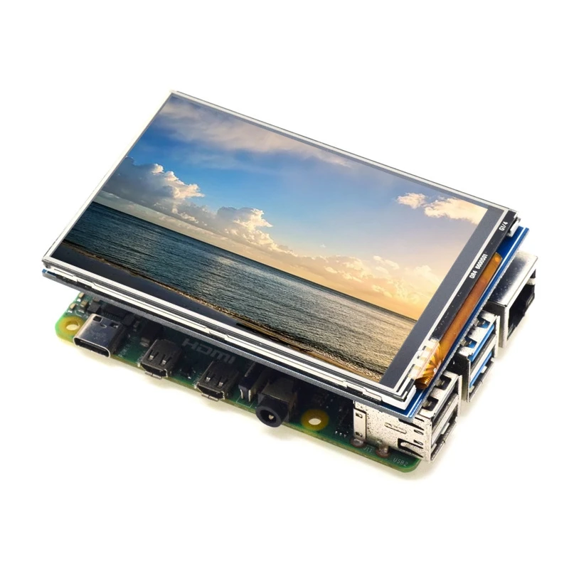 Контактный экран для Raspberry Pi 4B 3B + 3 5 дюймовый ЖК-дисплей контактная ручка чехол из