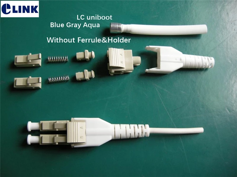 200pcs LC Uniboot Duplex fiber connector KITS without ferrule SM MM OM3 2.0mm ftth LC DX MM connector accessory ELINK