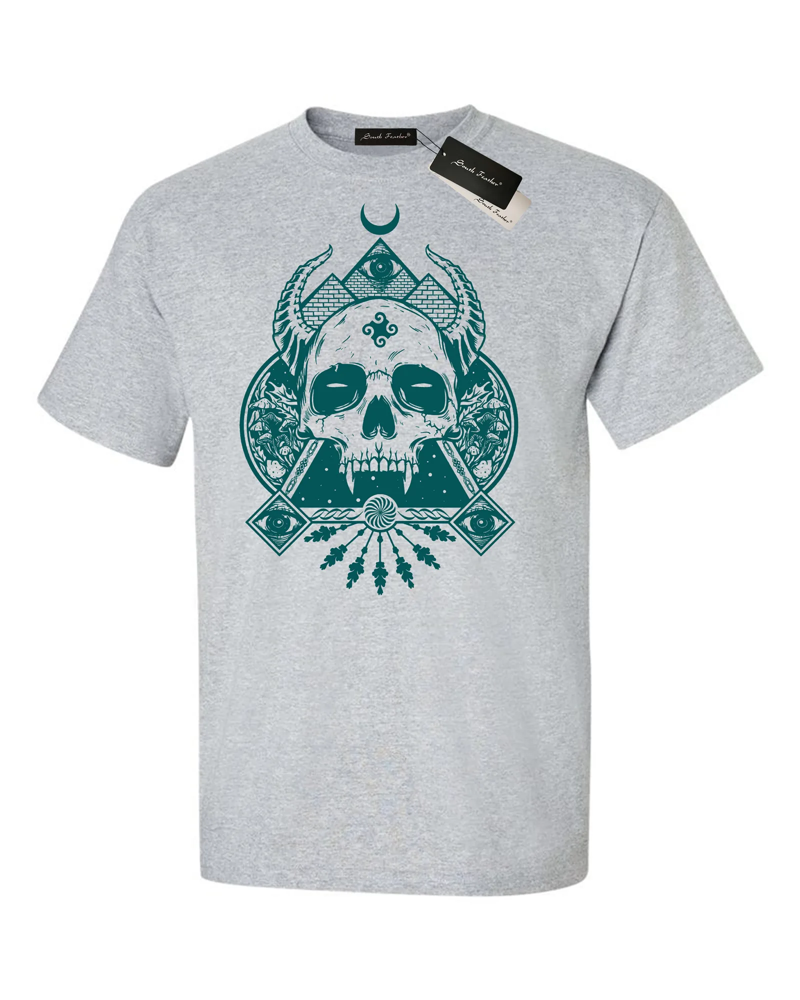 Мужская Повседневная футболка с принтом черепа дьявола и черепа|Мужские