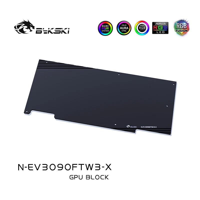 Фото Водяной охладитель Bykski для EVGA RTX 3090/3080/3080Ti FTW3 ULTRA GAMING с задней пластиной, водяной блок с полной крышкой, N-EV3090FTW3-X №5