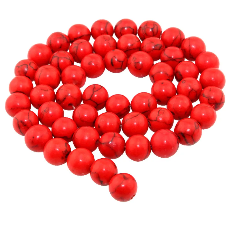 Бусины из натурального камня китайские красные Howlite черные круглые свободные