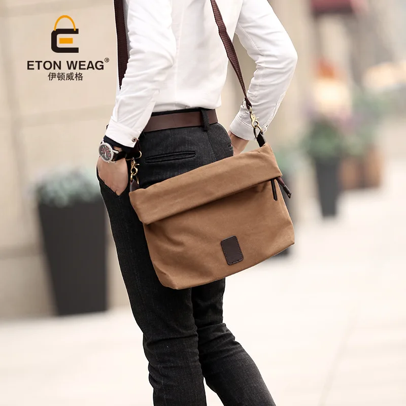 Новая Холщовая Сумка мужская сумка Одна через плечо для студента | Багаж и сумки