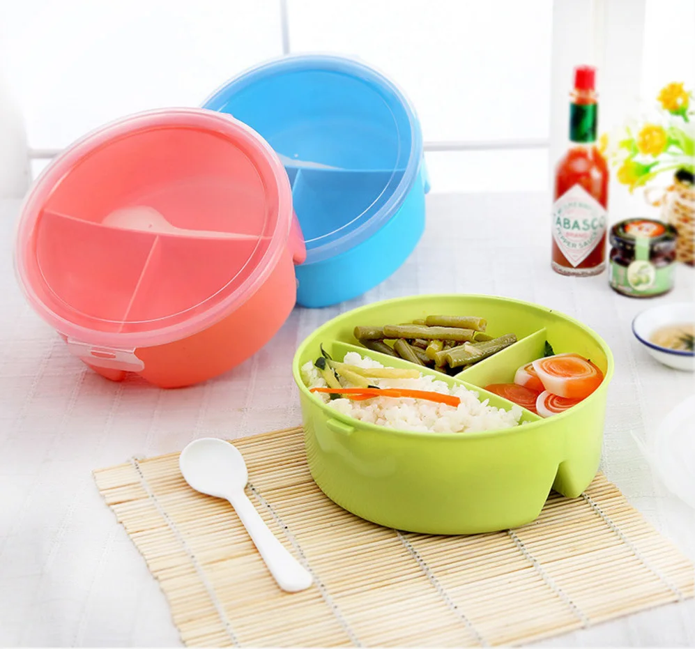 Пластиковая отдельная коробка для микроволновой печи Bento детей Открытый Пикник