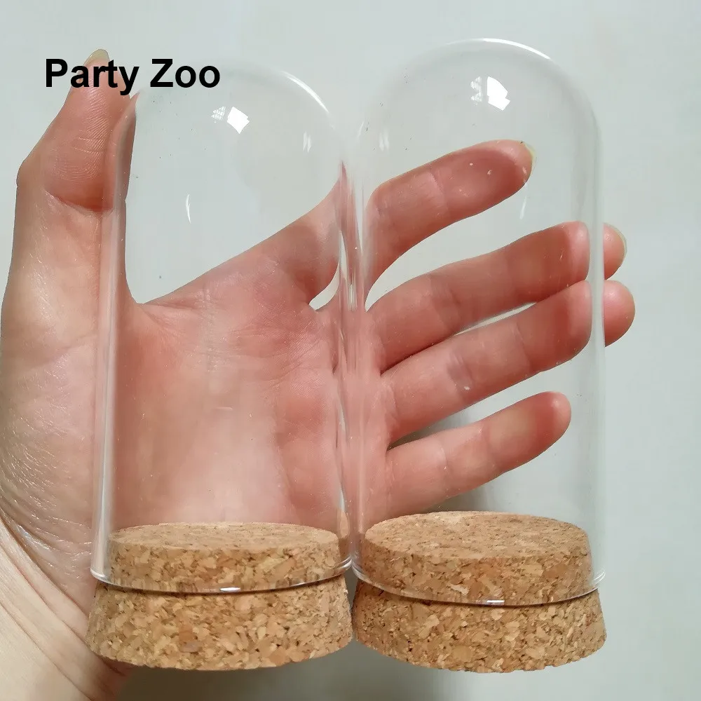 60 x Тонкая Стеклянная купольная крышка Cloche Bell Jar с круглая пробка настольная подставка Сад Свадьба DIY чехол для дисплея(5*10 см