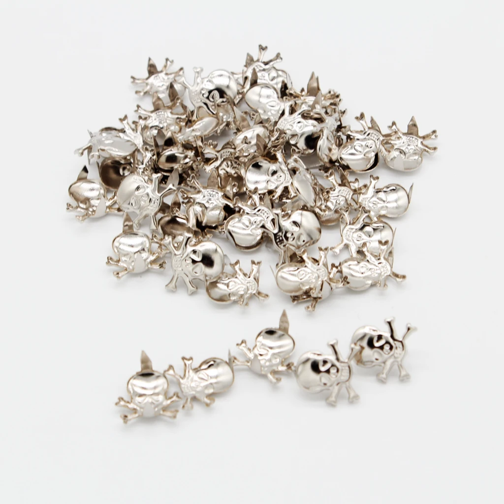 

50Pcs Punk Skull Metal Rivets Claw Studs Leathercraft Accessories