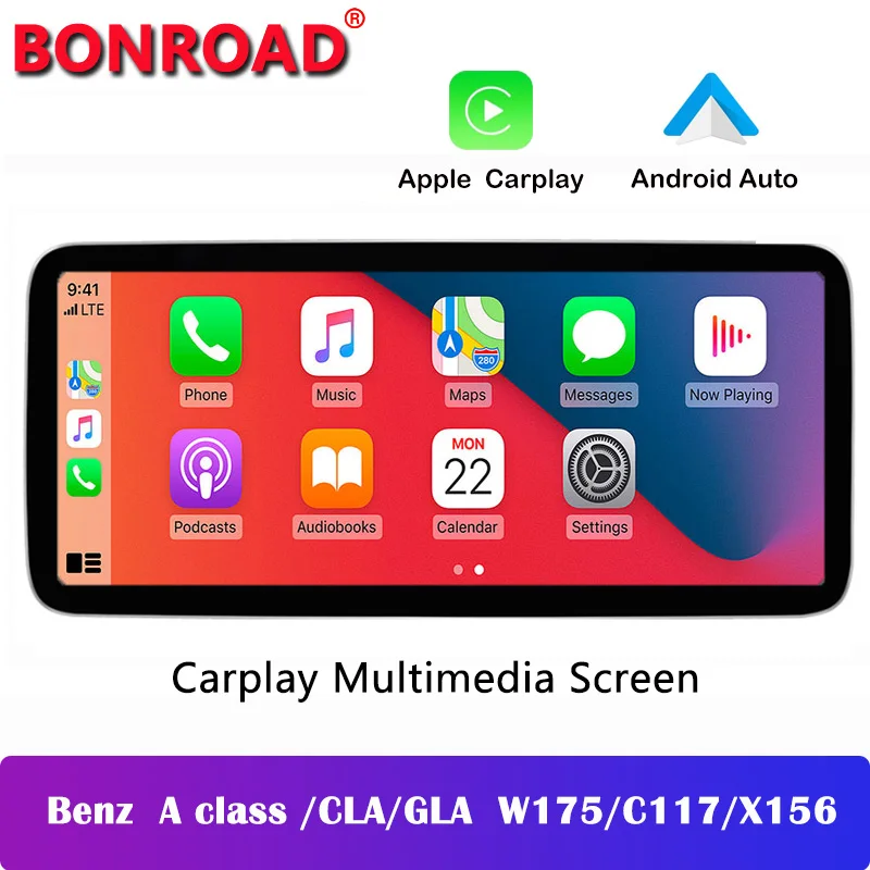 Автомобильный мультимедийный экран Bonroad 10 25 дюйма для Mercedes Benz A-class W176 CLA /GLA Linux |