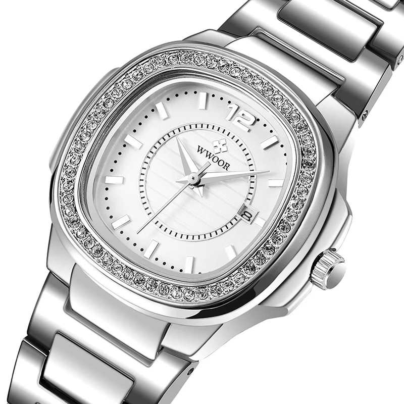 Reloj mujer женская обувь серебряного наручные часы для женщин модные стразы женские