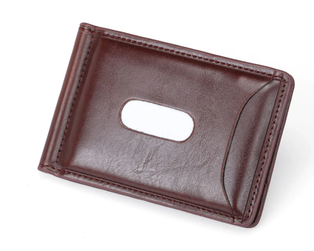 Модные магнитные металлические зажимы для денег мужчин кожаный кошелек банкнот