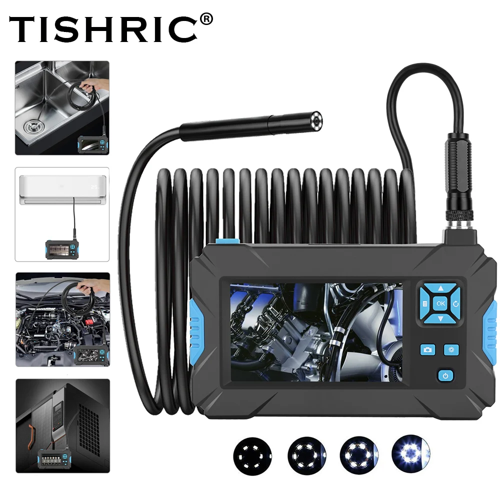TISHRIC Инспекционная камера 4 3 дюймов 5 мм USB эндоскоп HD 1080P промышленный ручной