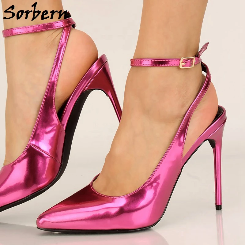 

Sorbern Peach Women Slingback Shoes Women Pump High Heel Stilettos Pointed Toe Spring Shoes For Women Heels Custom Colors