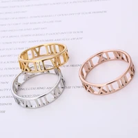 925 sterling silver female sweet ring finger elegant rome numbers simple circle ring for woman girl fashion jewelry